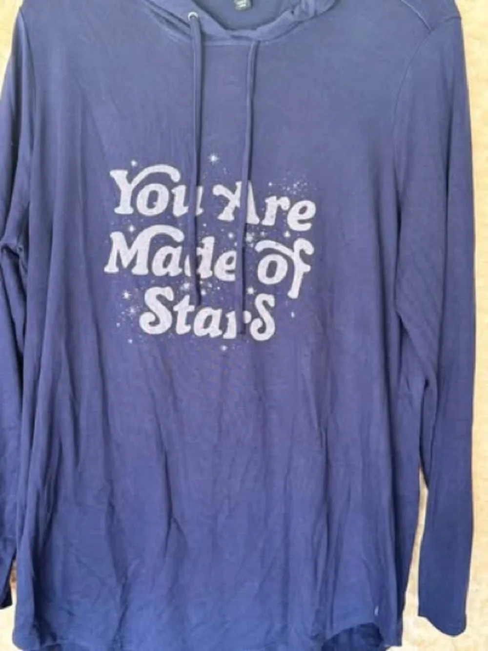 torrid Navy Blue Hoodie Top with 'You Are Made of Stars' Graphic